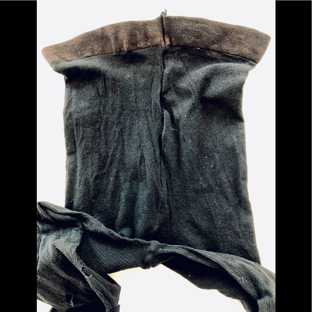 VTG 80s Black tights Goth/punk Distressed stockings Size medium/ tall - Picture 6 of 9